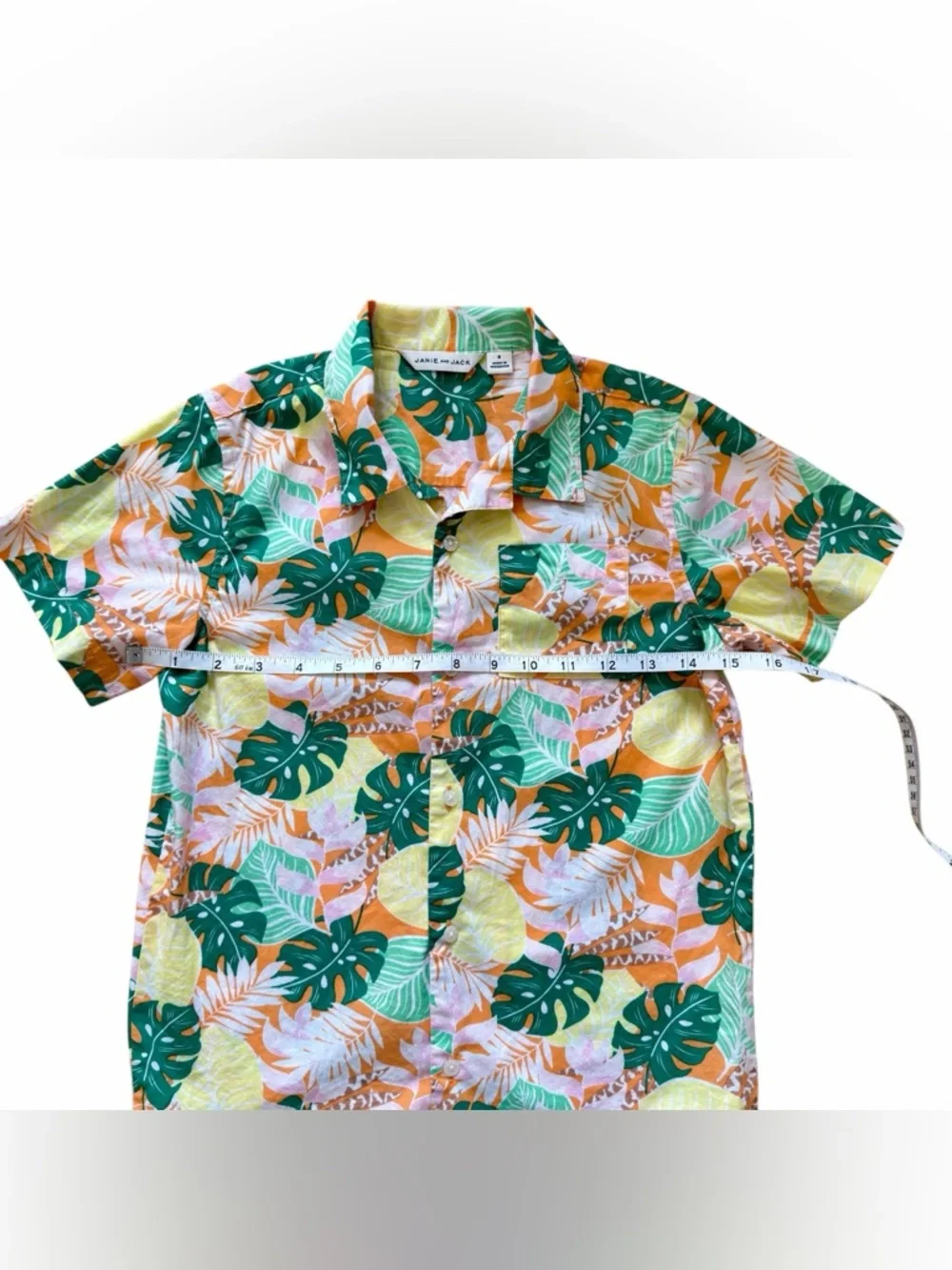 Janie‎ And Jack Boys Tropical Poplin Shirt  Button Up Size 8